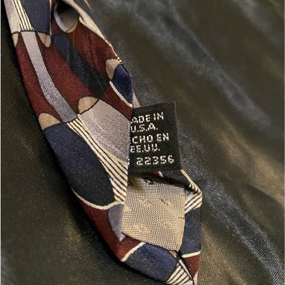 GIVENCHY Tie (Burgundy/Silver/Navy, Silk) - Picture 4 of 5